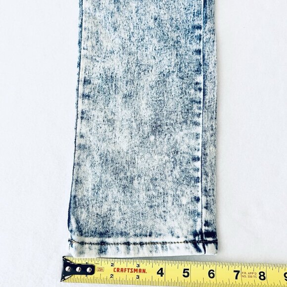 Rebel Love Women Distressed Patch Acid Wash Blue Skinny Stretch Jeans 13/14 NWT - Picture 11 of 12